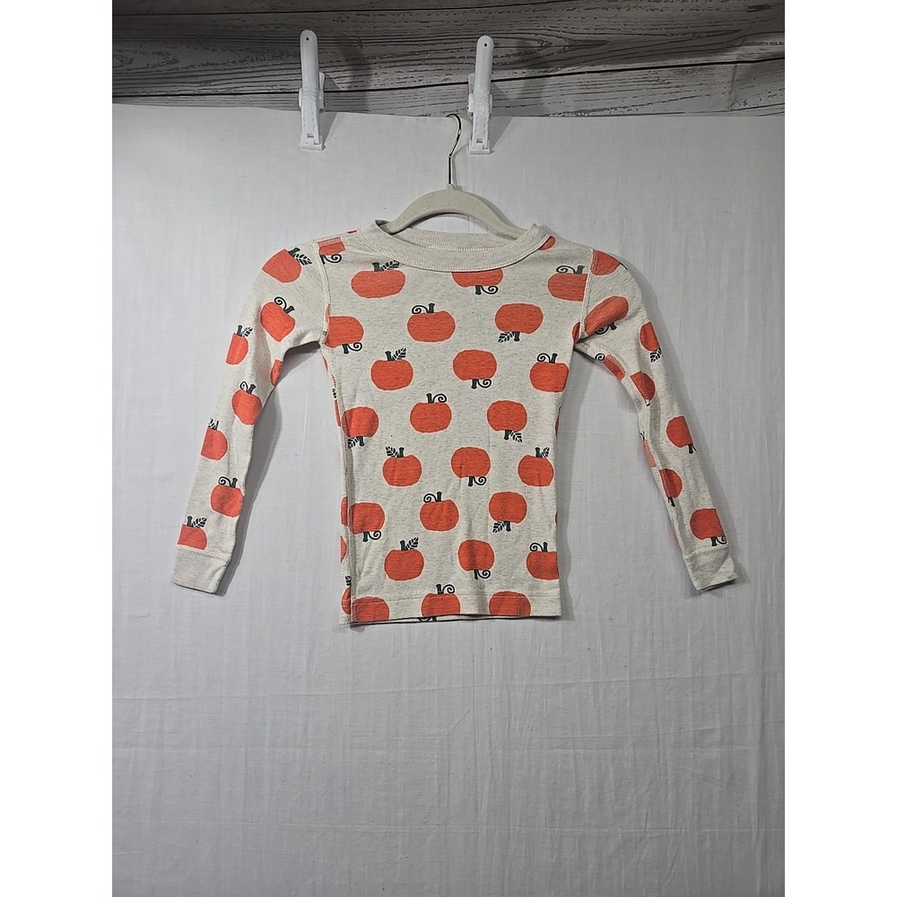 Hanna Andersson Organic Cotton Fall Pumpkin Long Sleep PJ Top Girl's Size 5‎